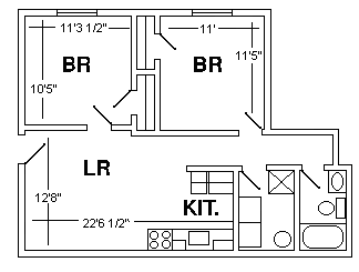 Two (2) Bedroom Medium floorplan