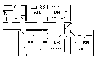 Two (2) Bedroom Large floorplan