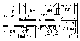 Four (4) Bedroom floorplan